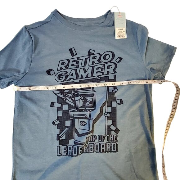 Retro Gamer Kids T-Shirt L 10/12 Cat & Jack Blue Cotton/Polyester Crew neck - Picture 4 of 6